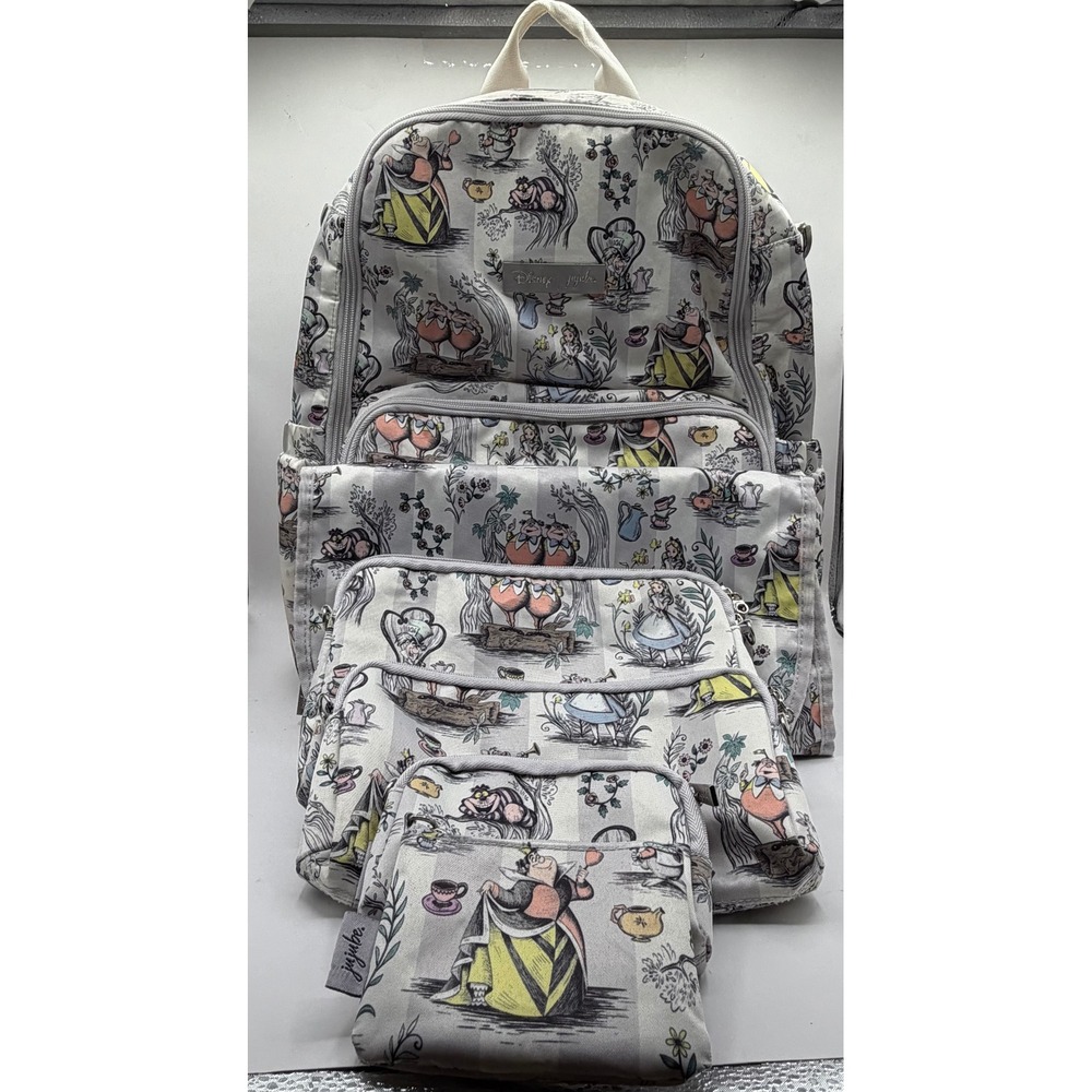 JuJuBe Disney Alice in Wonderland Mad Mad World Backpack Diaper Bag Set 6pc